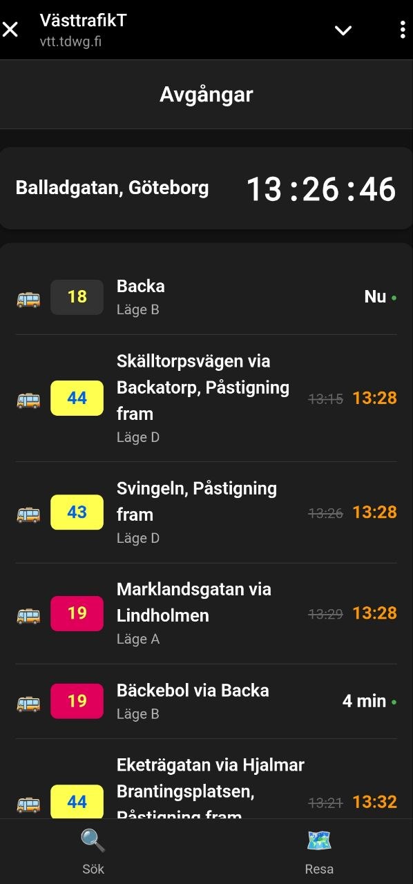 Mini App departure board